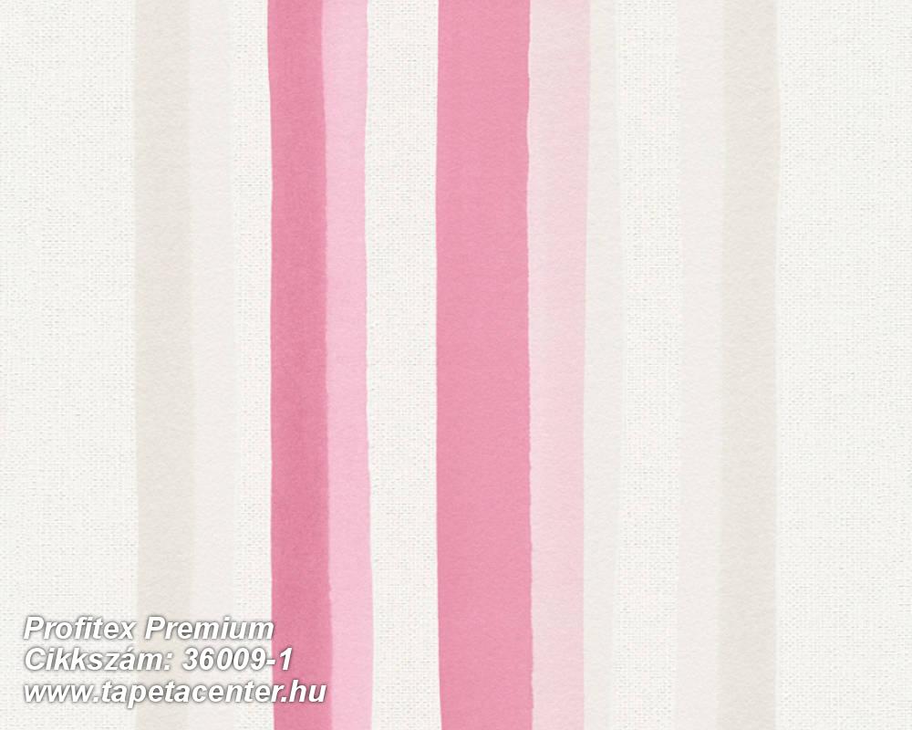 Csíkos,különleges felületű,fehér,pink-rózsaszín,súrolható,illesztés mentes,vlies tapéta 